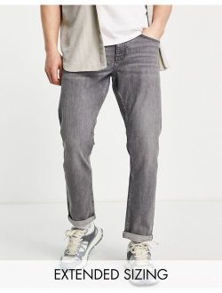 stretch slim jeans in selvage denim in gray wash