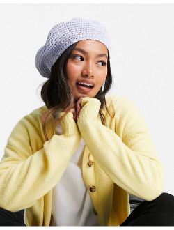 crochet beret in blue