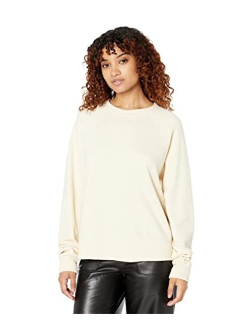 MONROW Reverse Mix Teddy Fleece Sweatshirt w/ Side Zipper