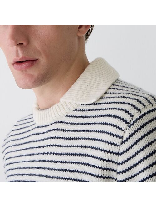 J.Crew Rugged merino wool collared sweater in stripe