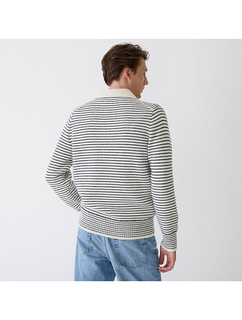 J.Crew Rugged merino wool collared sweater in stripe