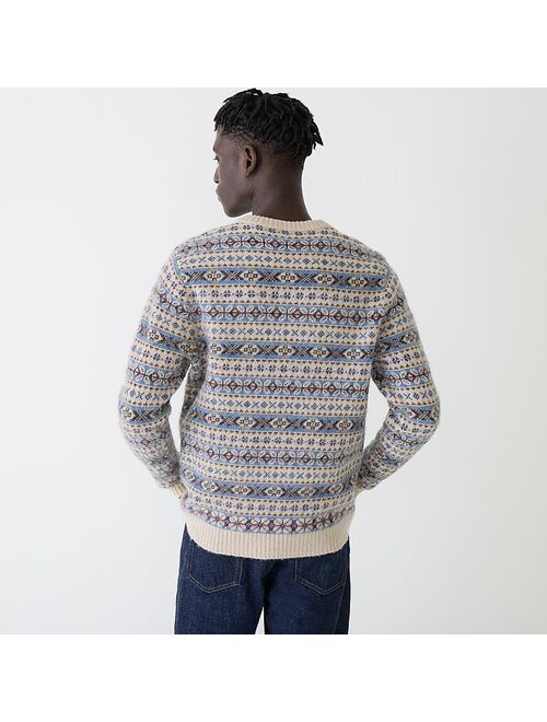 J.Crew Brushed wool Fair Isle V-neck sweater