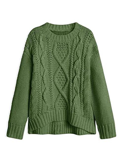 Apbondy Girls Crewneck Sweaters Long Sleeve Cable Knit Chunky Winter Pullover Sweaters Tops