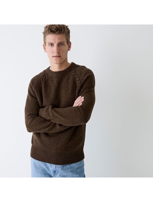 J.Crew Merino wool-nylon cable-knit crewneck sweater