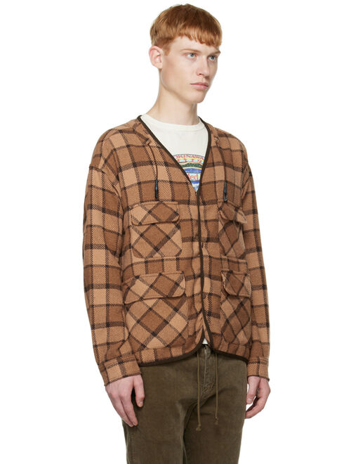 REMI RELIEF Brown Check Cardigan