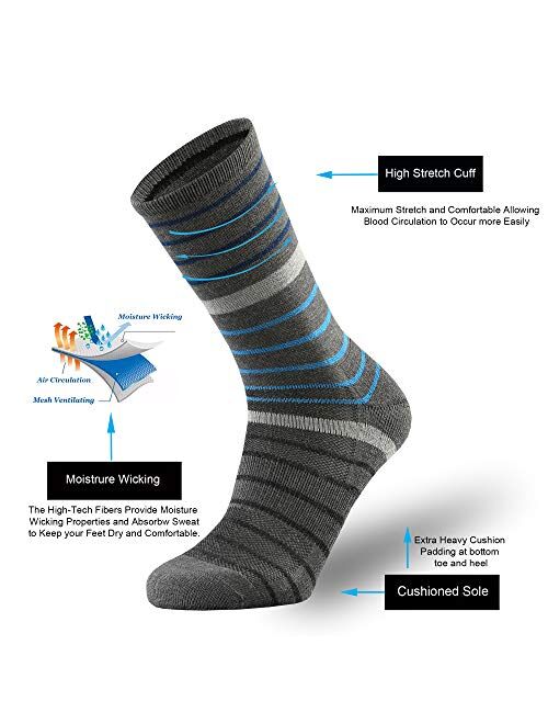 ONKE Merino Wool Cushion Crew Socks for Women Lady Casual Dress Outdoor Trail Hiking Hiker with Light Breathable Performance