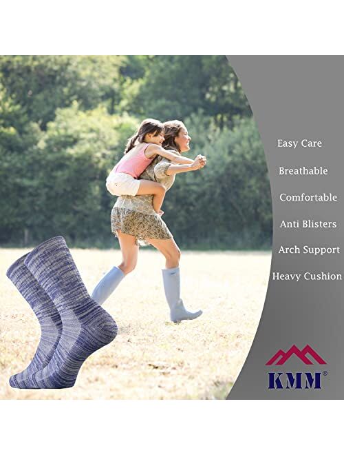 KMM Ladies Merino Wool Cushion Crew Socks Women Outdoor Hiking Hike Casual Extra Fine Trail Soft Lightweight Breathable