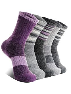 EBMORE Womens Merino Wool Hiking Socks Thermal Warm Winter Boot Crew Cushion Work Gift Socks 5 Pairs