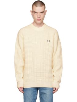 FRED PERRY Off-White Textured Sweater