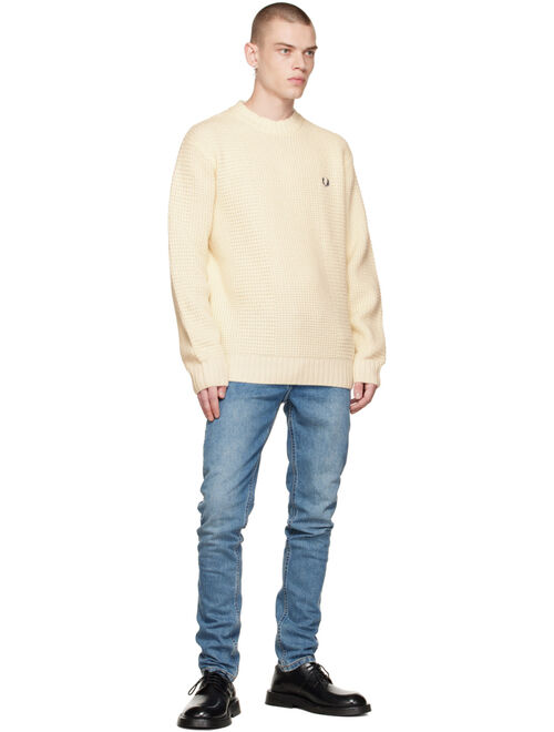 FRED PERRY Off-White Textured Sweater