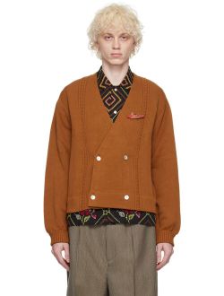 BODE Brown Double-Breasted Cardigan