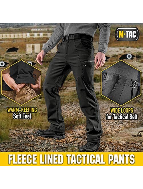 M-Tac Winter Tactical Pants for Men Softshell Insulated Fleece Lined Cargo Pants