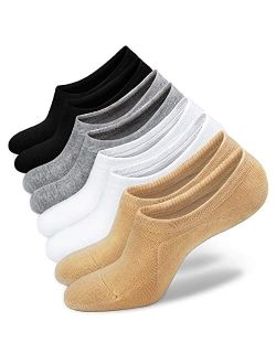SIXDAYSOX Womens No Show Socks 4-8 Pairs Ondo Low Cut Non-Slip Socks Summer Invisible Cotton Liner Socks