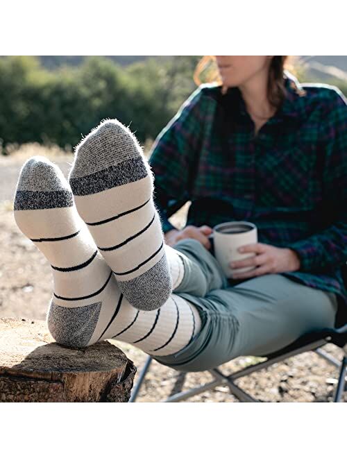 CloudLine Women's Merino Wool Crew Hiking Socks - Seamless Toe, Warm, Moisture Wicking, & Breathable