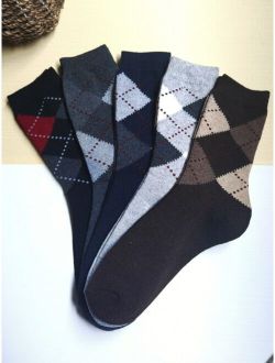 5pairs Men Geometric Pattern Socks