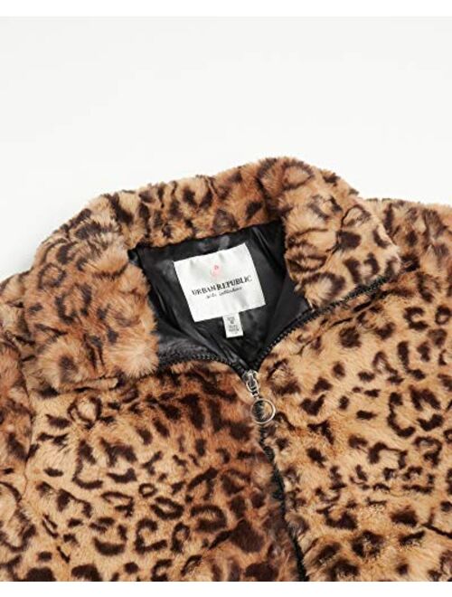 Urban Republic Girls' Coat - Faux Fur Plush Teddy Bomber Jacket