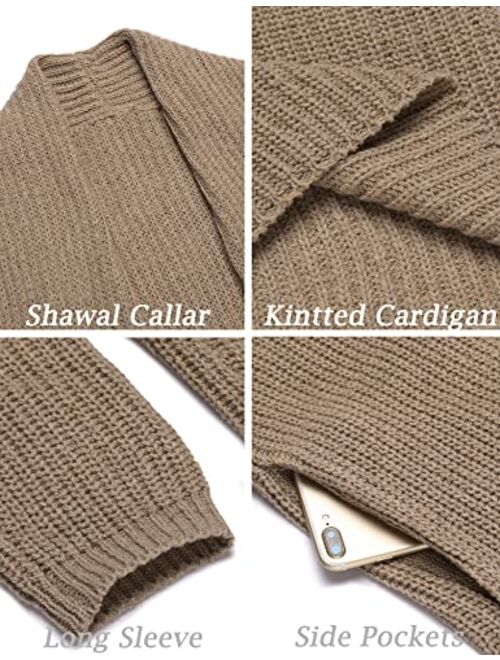 COOFANDY Men's Shawl Collar Knit Long Cardigan Ruffle Fashion Sweater Drape Cape