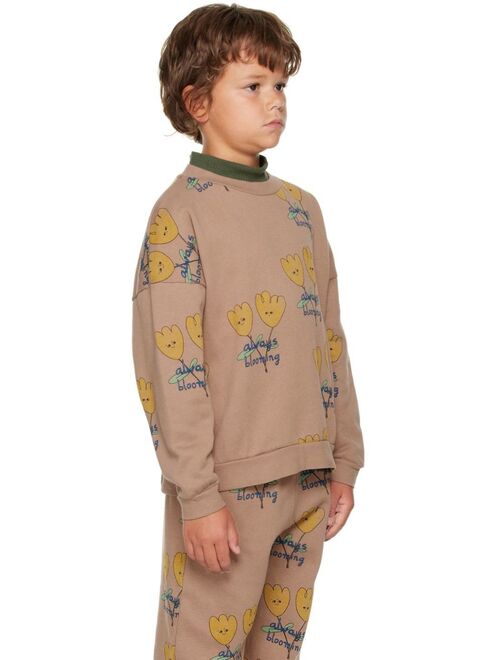 THE CAMPAMENTO Kids Brown Flowers Allover Sweatshirt