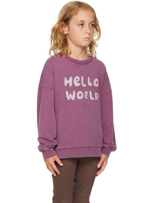 THE CAMPAMENTO Kids Purple 'Hello World' Sweatshirt