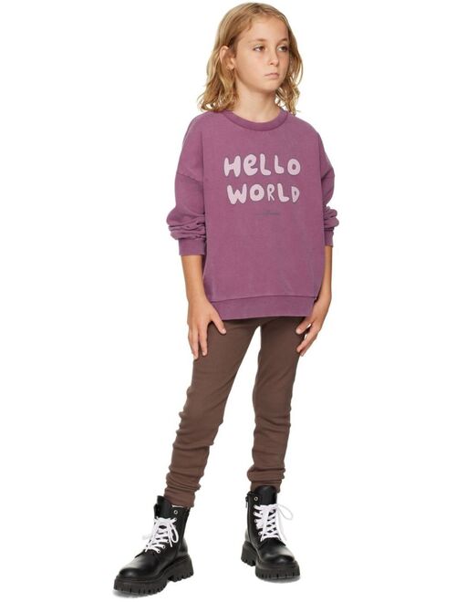 THE CAMPAMENTO Kids Purple 'Hello World' Sweatshirt