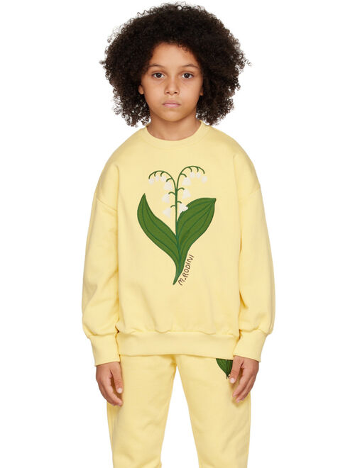 MINI RODINI Kids Yellow Lily Of The Valley Sweatshirt