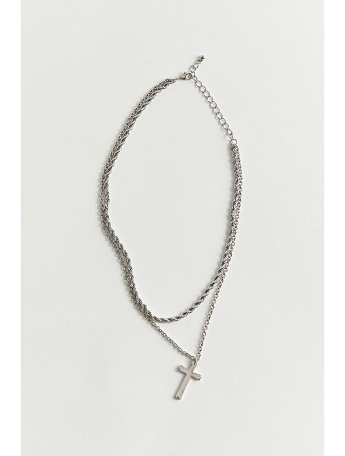 Urban Outfitters Cross Rope Chain Layering Necklace