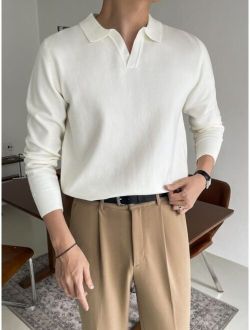 Men Solid Collared Sweater