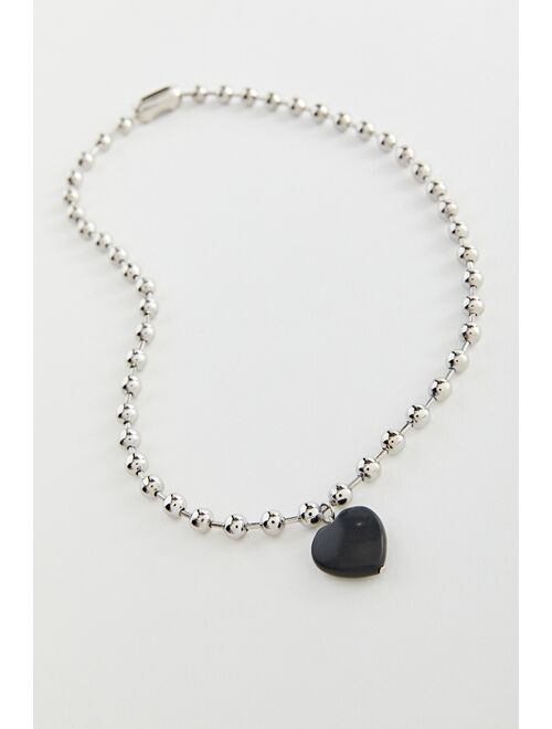 Urban Outfitters Ball Bead & Genuine Stone Necklace