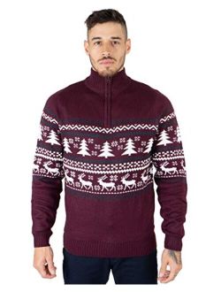 NOROZE Men's Christmas Jumper Novelty Fair Isle Sweater Chunky Knit Xmas Jumpers for Women Unisex Pullover