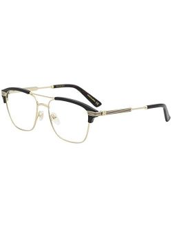 GG 0241O 002 Gold Black Plastic Rectangle Eyeglasses 54mm