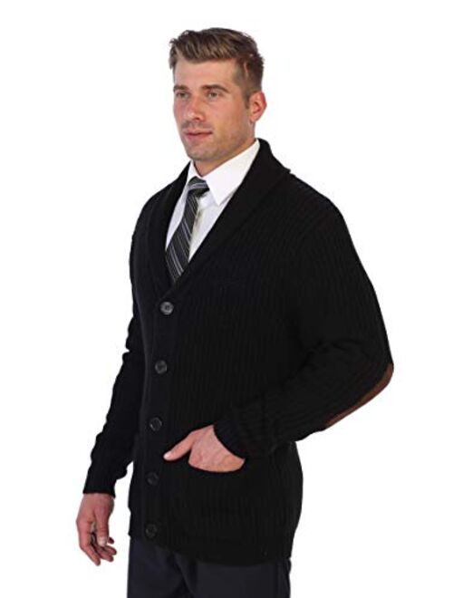 Gioberti Mens Heavy Weight Shawl Collar Knitted Regular Fit Cardigan