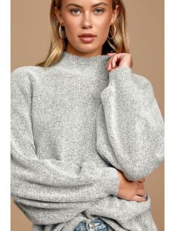 Cozy Perfection Grey Dolman Sleeve Sweater Top