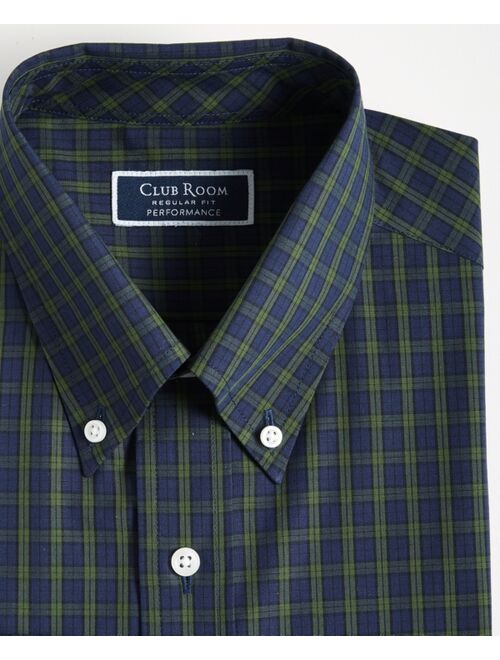 CLUB ROOM Men's Regular Fit Blackwatch Mini-Check Cotton Dress Shirt, Created for Macy's