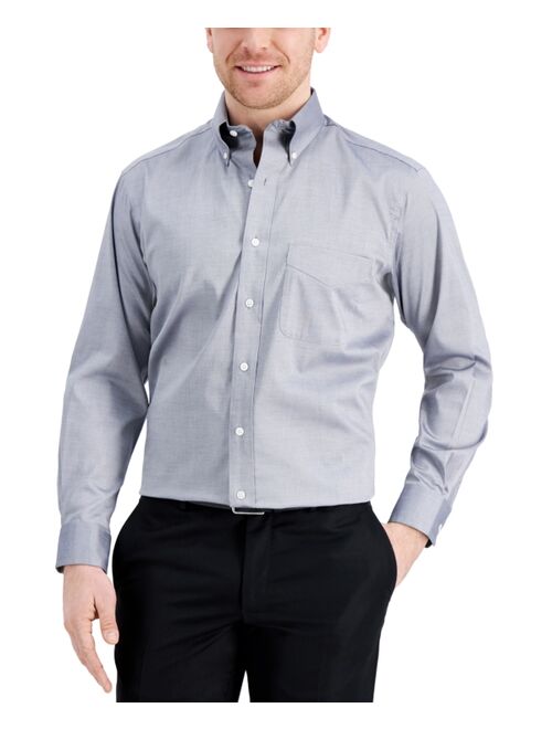 CLUB ROOM Men's Regular Fit Cotton Yarn-Dyed Pinpoint Dress Shirt, Created for Macy's