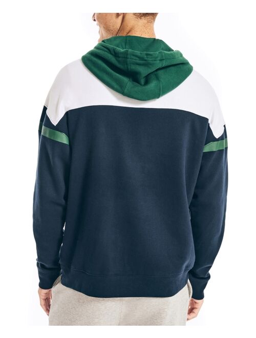 Nautica Men's Sustainably Crafted Chest-Stripe Hoodie
