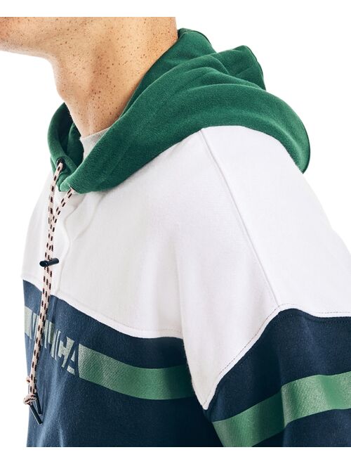 Nautica Men's Sustainably Crafted Chest-Stripe Hoodie