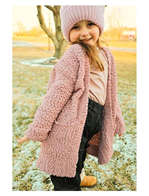 luvamia Girl's Casual Open Front Long Cardigan Sweaters with Pockets 4-13 Years