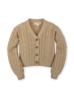 Hope Henry Girls' Long Sleeve Chunky Cable Cardigan Sweater, Kids