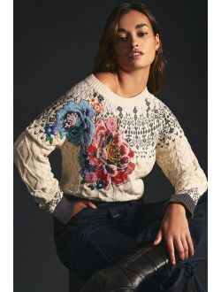 By Anthropologie Cable-Knit Fairisle Sweater
