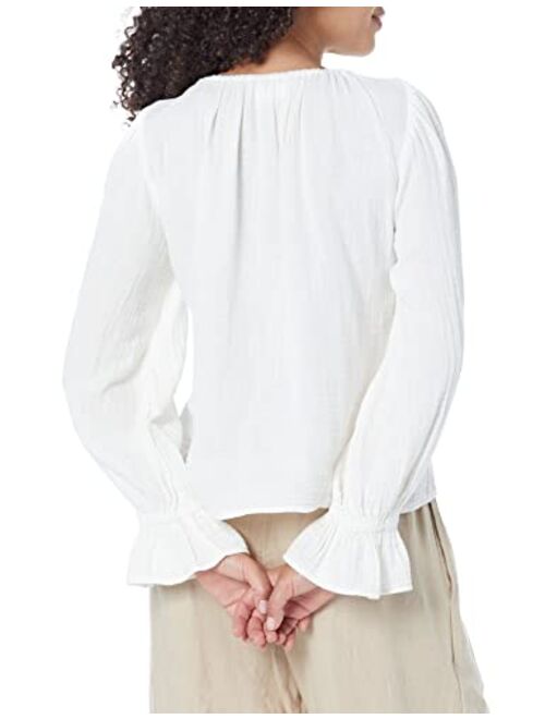 Velvet by Graham & Spencer Women's May Cotton Gauze Long Sleeve Blouse