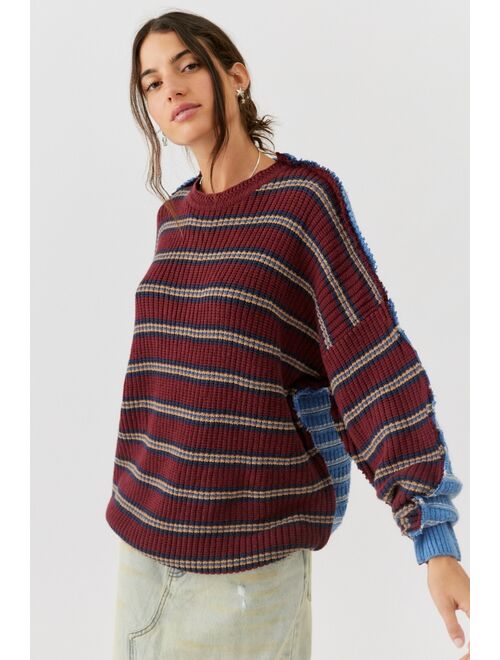 Urban Renewal Remade Outseam Stripe Spliced Sweater