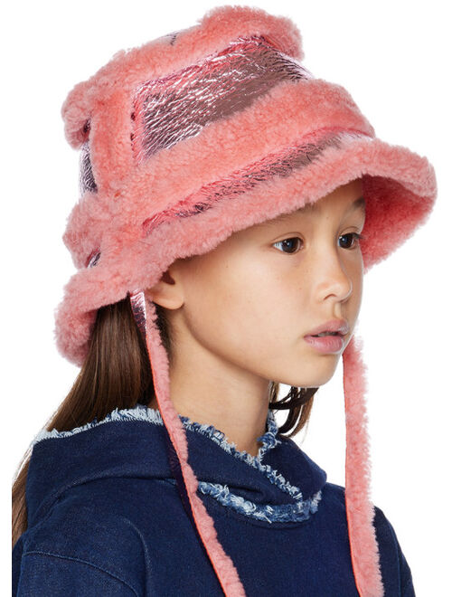 MA KIDS Kids Pink Leather Bucket Hat