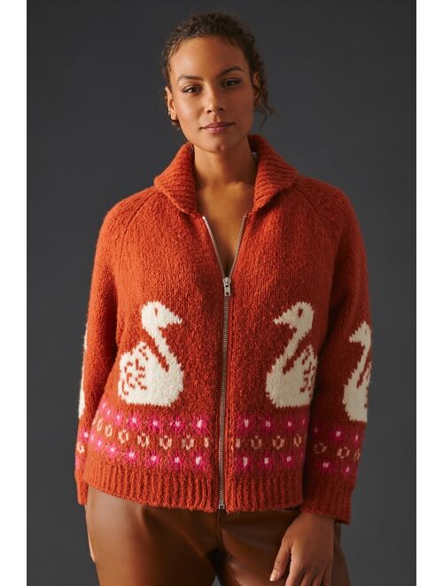 Maeve Zip-Front Cardigan Sweater
