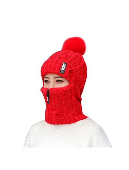 Generic Scarf Flocking Cycling Hat Womens Add Winter Knitting Earmuffs Thermal Hat Warm Baseball H Y M Women Clothing