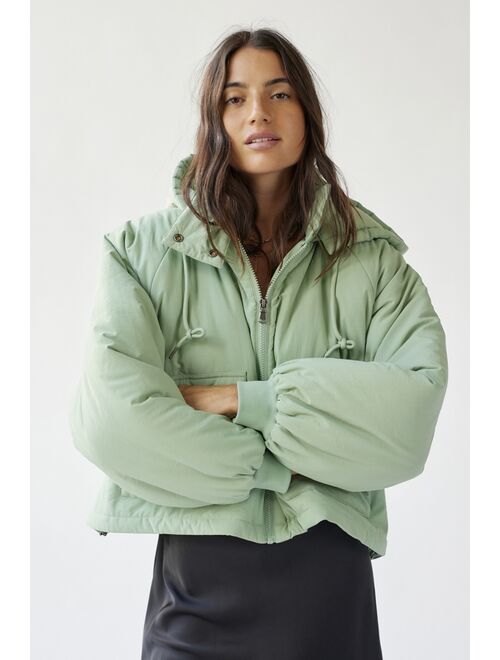 Urban Outfitters UO Rue Hooded Crinkle Puffer Jacket