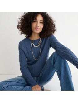 Cashmere cable-knit crewneck sweater