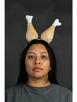 Nicky Bigs Novelties Giant Thanksgiving Turkey Legs Drumstick Boppers Hat Headband Holiday Accessory (One Size) Brown