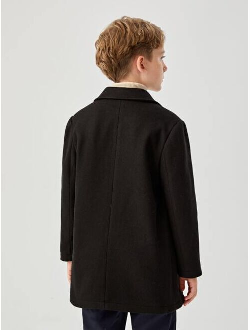 SHEIN Boys Double Breasted Overcoat