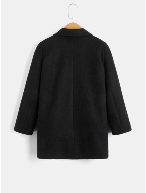 SHEIN Boys Double Breasted Overcoat