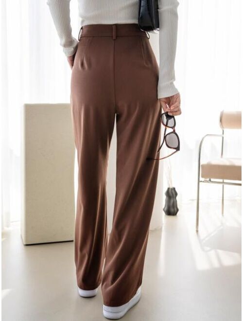 DAZY Zipper Fly Solid Tailored Pants